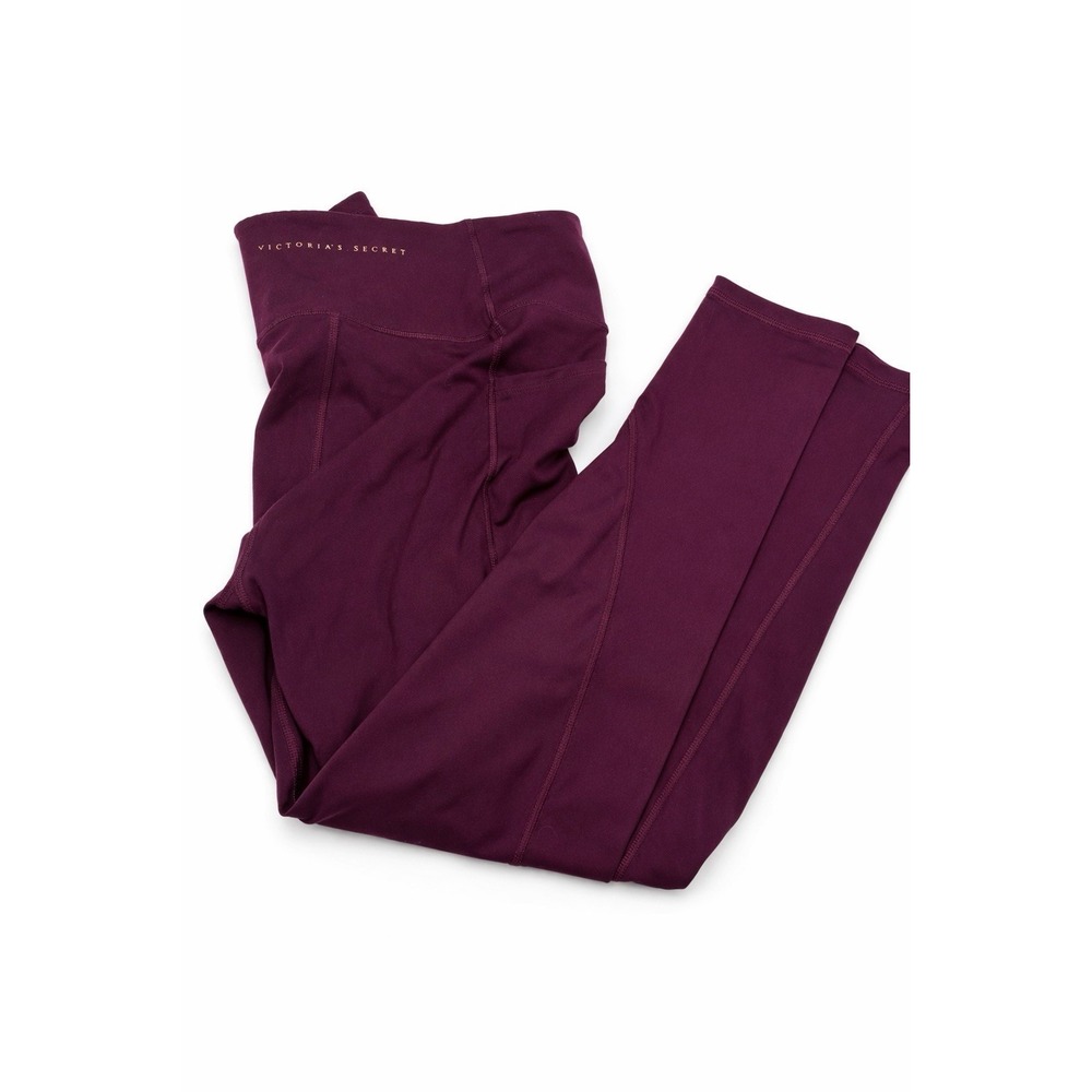 Victoria's Secret Womens Size 12 Burgundy High Rise Leggings Full Length Workout